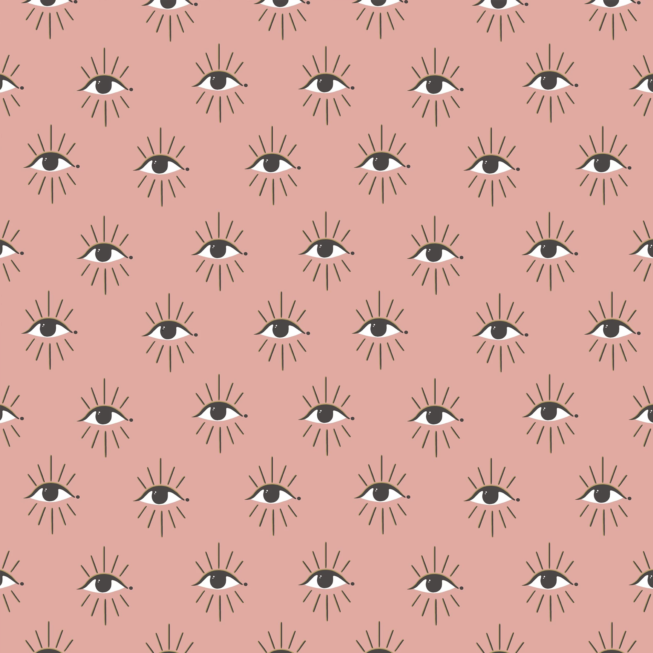Furn. Theia Abstract Eye Printed Wallpaper - Blush 3 Furn. Theia Abstract Eye Printed Wallpaper - Blush - Image 3