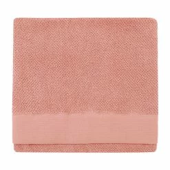 Furn. Textured Weave Bath Towel - Blush
