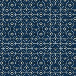 Furn. Bee Deco Gold Geometric Foil Wallpaper - Blue -Cheap furn Store 09655dd7355e470582eff32d642ea334