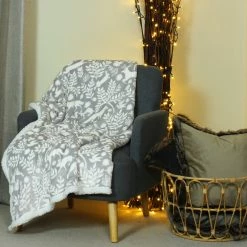 Furn. Scandi woodland throw - Grey -Cheap furn Store 0ae40b8f102b40f69b67452a5ae73127