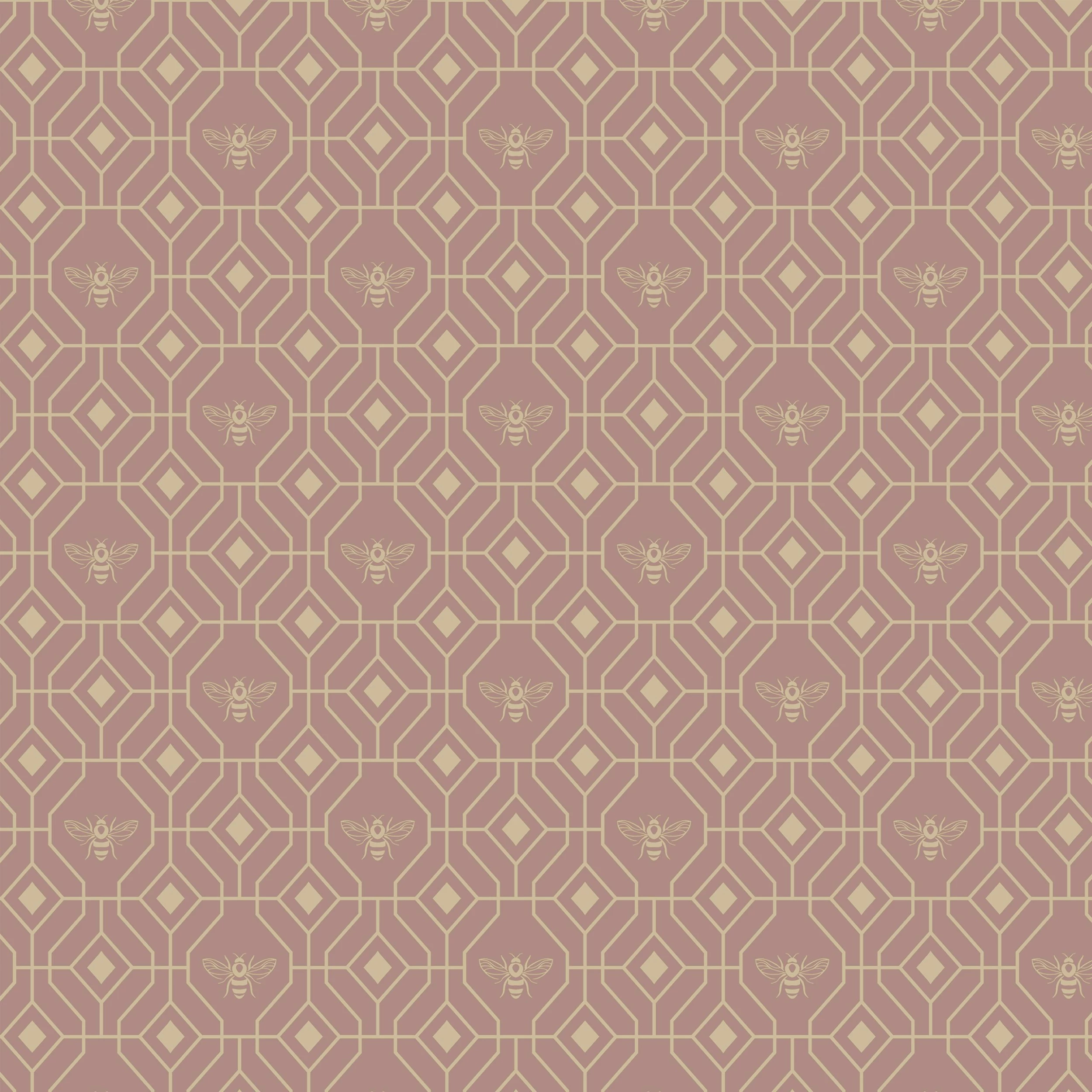 Furn. Bee Deco Gold Geometric Foil Wallpaper - Blush 3 Furn. Bee Deco Gold Geometric Foil Wallpaper - Blush - Image 3