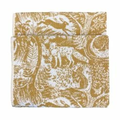 Furn. Winter Woods Animal Jacquard Bath Towel - Yellow