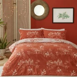 Furn. Jaipur Moonlight Roaming Elephant Reversible Duvet Cover Set - Red -Cheap furn Store 128d29b7faa34531a0f591888e53820e 1