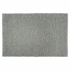 Furn. Bobble Woven Cotton Non-Slip Bath Mat - Grey