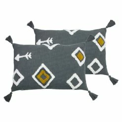 Furn. Inka Cushions (Twin Pack) - Dark Grey
