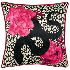 Furn. Serpentine Animal Print Feather Filled Cushion - Multicolour