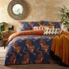 Furn. Tibetan Tiger Tribal Reversible Duvet Cover Set - Blue