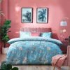 Furn. Colony Palm Tropical Reversible Duvet Cover Set - Blue