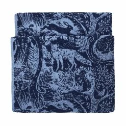 Furn. Winter Woods Animal Jacquard Bath Towel - Navy