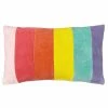 Furn. Rainbow Stripe Cotton Velvet Cushion Cover - Multicolour