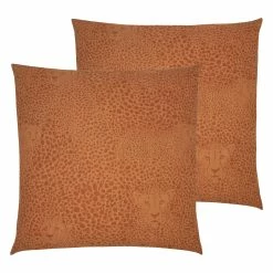 Furn. Hidden Cheetah Cushions (Twin Pack) - Orange