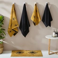 Furn. Theia Abstract Eye Jacquard Bath Towel - Yellow -Cheap furn Store 1e505c720d66465799b0a87139ec7cfb