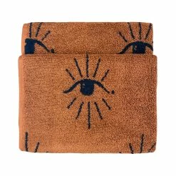 Furn. Theia Abstract Eye Jacquard Hand Towel - Brown
