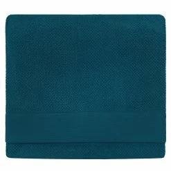 Furn. Textured Weave Bath Sheet - Blue