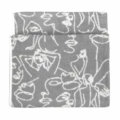 Furn. Everybody Abstract Jacquard Bath Towel - Grey