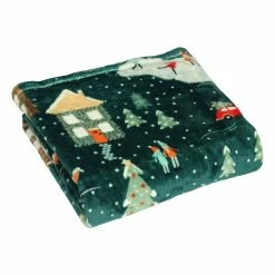 Furn. Winter Pines Throw - Green