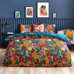 Furn. Botanical Nadya Reversible Duvet Cover Set - Orange