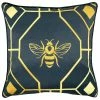 Furn. Bee Deco Geometric Feather Filled Cushion - Emerald