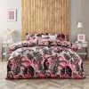 Furn. Striking Serpentine Tropical Palm Duvet Cover Set - Pink
