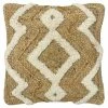 Furn. Jana Sqaure Jute Cotton Tufted Feather Filled Cushion - Natural