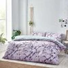 Furn. Marble Abstract Reversible Duvet Cover Set - Lilac