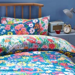 Furn. Wild Meadow Floral Reversible Duvet Cover Set - Blue -Cheap furn Store 3185a2e843b949d6bc32e084c0aefd30
