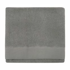 Furn. Textured Weave Bath Towel - Grey