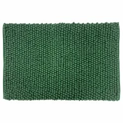 Furn. Bobble Woven Cotton Non-Slip Bath Mat - Green