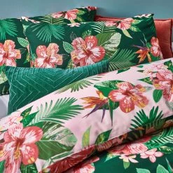 Furn. Hibiscus Floral Reversible Duvet Cover Set - Green -Cheap furn Store 3462c042c30a4ef8820c2d9986a2d5b5