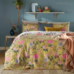 Furn. Azalea Floral Reversible Duvet Cover Set - Yellow