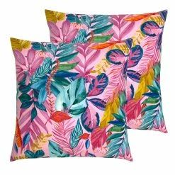 Furn. Psychedelic Jungle Outdoor Cushions (Twin Pack) - Multicolour