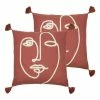 Furn. Uno Face Cushions (Twin Pack) - Burgundy