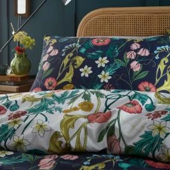 Furn. La Belle Floral Reversible Duvet Cover Set - Blue -Cheap furn Store 3c566a36e1844b8fa3112dea3556c7bd