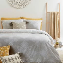 Furn. Amreli Floral Patterned Duvet Cover Set - Grey