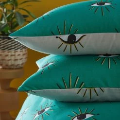 Furn. Theia Mystical Eyes Reversible Duvet Cover Set - Green -Cheap furn Store 3fac9f451c6a4f8faf5d4875baaa4974