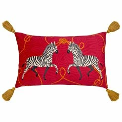 Furn. Vivid Andalucian Zebra Feather Filled Cushion - Orange