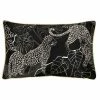 Furn. Aurora Rectangular Leopard Cushion - Black