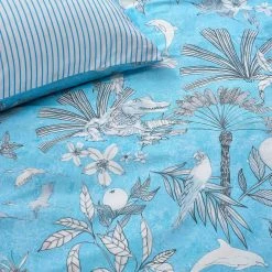 Furn. Colony Palm Tropical Reversible Duvet Cover Set - Blue -Cheap furn Store 462012f1898c418ab4dd759cd34ed2ce