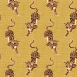 Furn. Tibetan Tiger Tribal Printed Wallpaper - Mustard -Cheap furn Store 4946968018cc4dc78be660cd06e1d340