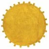 Furn. Circle Pom-Pom Cotton Woven Non-Slip Bath Mat - Yellow