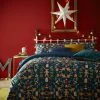 Furn. Christmas Yuletide Gingerbread Premium Pyjama Fleece Duvet Cover Set - Navy