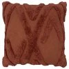 Furn. Kamjo Geometric Cotton Tufted Polyester Filled Cushion - Red