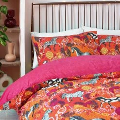 Furn. Vivid Andalucian Animal Reversible Duvet Cover Set - Orange -Cheap furn Store 52ad97f3f0c644839fb35d7a29642744