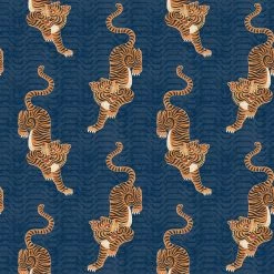 Furn. Tibetan Tiger Tribal Printed Wallpaper - Blue -Cheap furn Store 57718af78e74455db4f6ae4cb92430d6