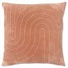 Furn. Mangata Square Pleated Cotton Velvet Cushion Cover - Blush