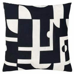 Furn. Manhattan Abstract Cushion - Black/White