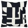 Furn. Manhattan Abstract Feather Filled Cushion - Black/White