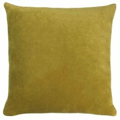 Furn. Solo Cotton Velvet Feather Filled Cushion - Olive