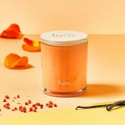 Furn. Kindred Bergamot, Berry, Vanilla & Patchouli Scented Glass Candle - Orange -Cheap furn Store 6542316c418f4054a05db6ff0dfb83ed