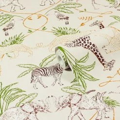 Furn. Serengeti Animal Printed Wallpaper - Natural
